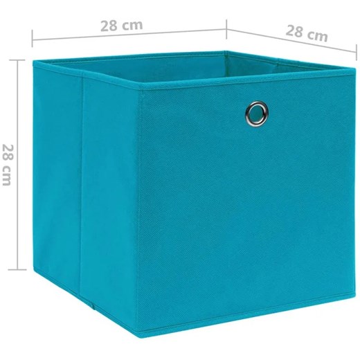 Komplet 4 składanych pudełek błękitny - Fiwa 3X Elior One Size Edinos.pl