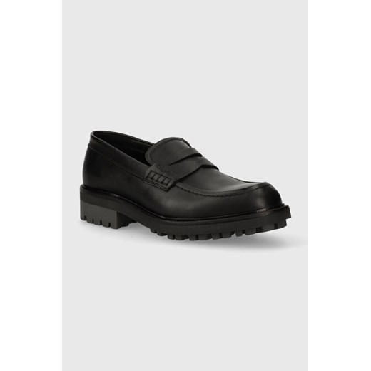Calvin Klein mokasyny skórzane męskie kolor czarny HM0HM01389 ze sklepu ANSWEAR.com w kategorii Mokasyny męskie - zdjęcie 173324521