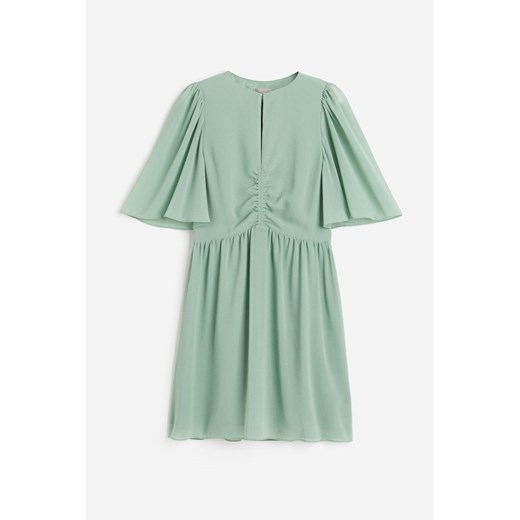 H & M - Sukienka z motylkowym rękawem - Zielony H & M XS H&M