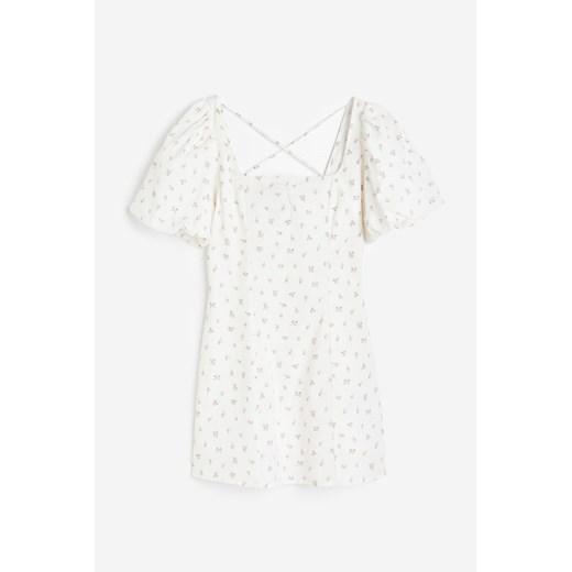 H & M - Sukienka z bufiastym rękawem - Biały ze sklepu H&M w kategorii Sukienki - zdjęcie 173324642