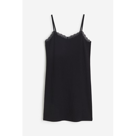 H & M - Koszulka nocna z koronką - Czarny ze sklepu H&M w kategorii Koszule nocne - zdjęcie 173324670
