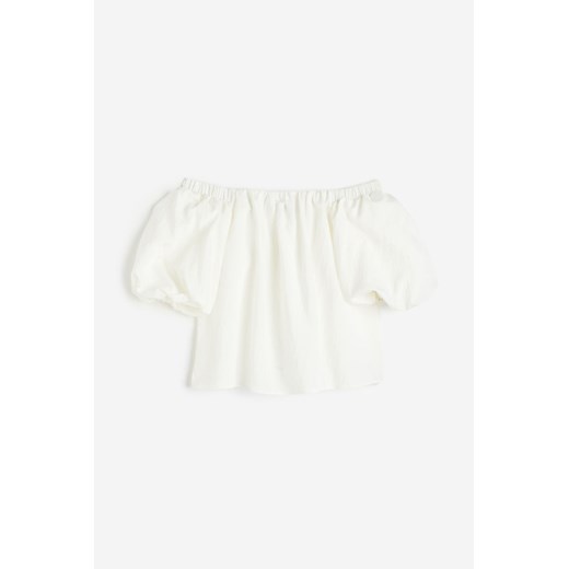 H & M - Bluzka z odkrytymi ramionami - Biały ze sklepu H&M w kategorii Bluzki damskie - zdjęcie 173324682