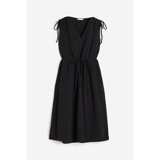H & M - Sukienka ze sznurkiem do ściągania - Czarny H & M XS H&M