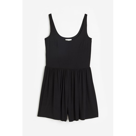 H & M - Krótki kombinezon dżersejowy - Czarny ze sklepu H&M w kategorii Kombinezony damskie - zdjęcie 173324723
