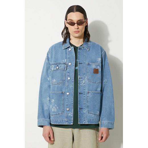 Carhartt WIP kurtka jeansowa Stamp Jacket męska kolor niebieski przejściowa I033743.2LN35 ze sklepu PRM w kategorii Kurtki męskie - zdjęcie 173325103