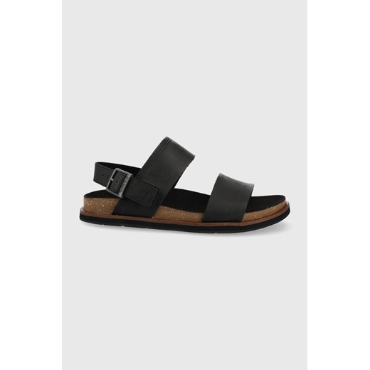 Timberland sandały skórzane Amalfi Vibes 2Band Sandal męskie kolor czarny TB0A2CET0151 ze sklepu PRM w kategorii Sandały męskie - zdjęcie 173325113