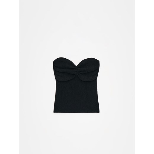 Mohito - Czarny top bez ramiączek - czarny ze sklepu Mohito w kategorii Bluzki damskie - zdjęcie 173328634