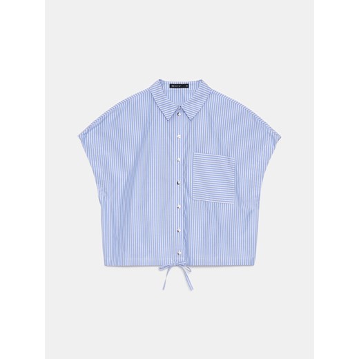 Mohito - Wzorzysta koszula z wiązaniem - błękitny ze sklepu Mohito w kategorii Koszule damskie - zdjęcie 173328823