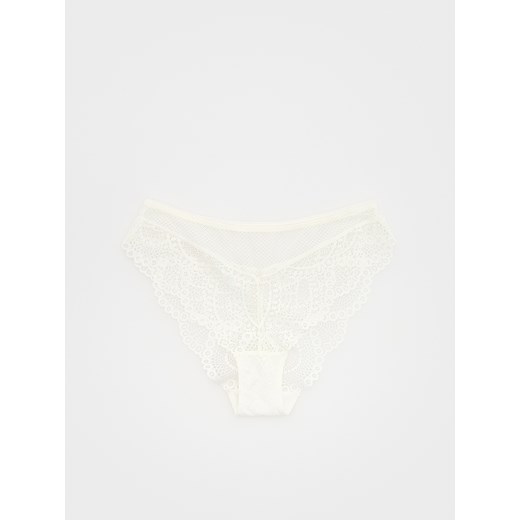 Reserved - Koronkowe majtki - złamana biel ze sklepu Reserved w kategorii Majtki damskie - zdjęcie 173329080