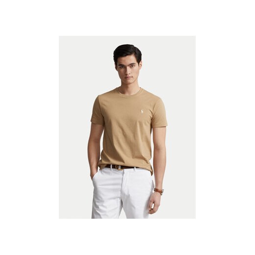 Polo Ralph Lauren T-Shirt 710671438329 Beżowy Custom Slim Fit ze sklepu MODIVO w kategorii T-shirty męskie - zdjęcie 173330434