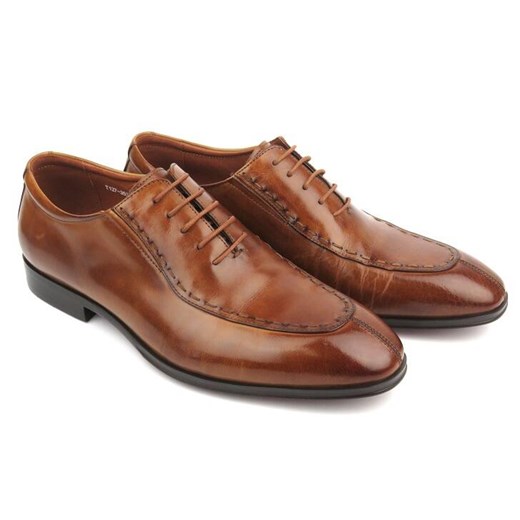 Eleganckie półbuty męskie, brogsy, oksfordy Brooman T127-353-A06, brązowe 45 ulubioneobuwie