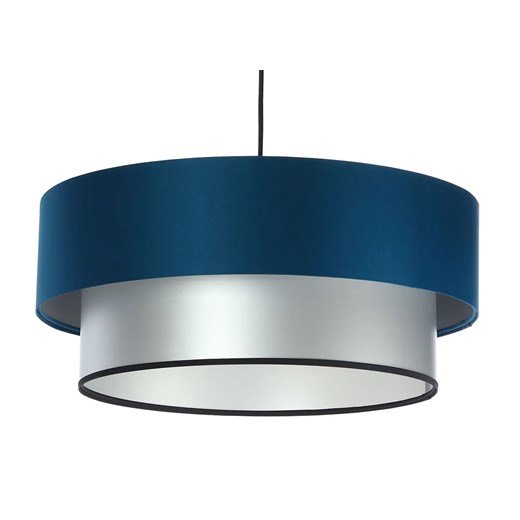 Srebrno-granatowa lampa wisząca z abażurem - 6X S416 R6-P04 ze sklepu Edinos.pl w kategorii Lampy wiszące - zdjęcie 173333384