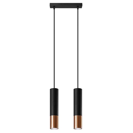 Czarno-miedziana lampa wisząca nad wyspę - EXX245-Loper Lumes One Size Edinos.pl