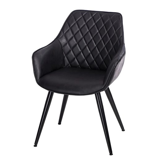 Czarne krzesło z pikowanym oparciem - Horus Elior One Size Edinos.pl