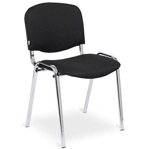 Czarne chromowane krzesło konferencyjne - Hoster 4X Elior One Size Edinos.pl