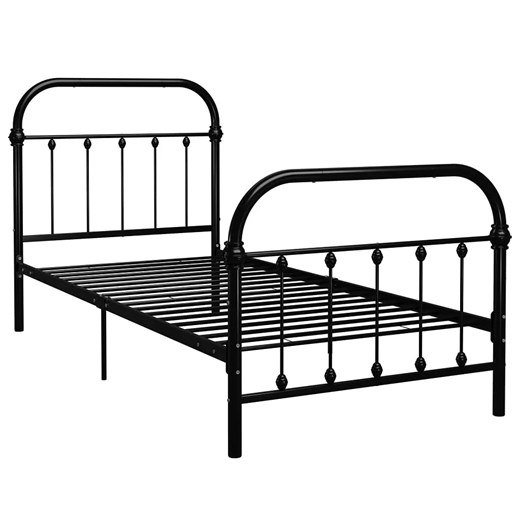 Czarne metalowe łóżko industrialne 90x200 cm - Asal ze sklepu Edinos.pl w kategorii Łóżka i materace - zdjęcie 173333773