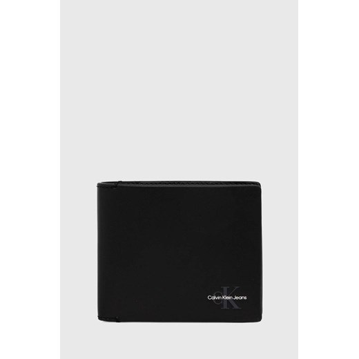 Calvin Klein Jeans portfel skórzany damski kolor czarny K50K512171 ze sklepu ANSWEAR.com w kategorii Portfele damskie - zdjęcie 173336942