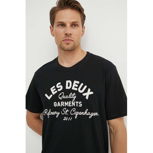 Les Deux t-shirt bawełniany męski kolor czarny z aplikacją LDM101173 ze sklepu ANSWEAR.com w kategorii T-shirty męskie - zdjęcie 173337173