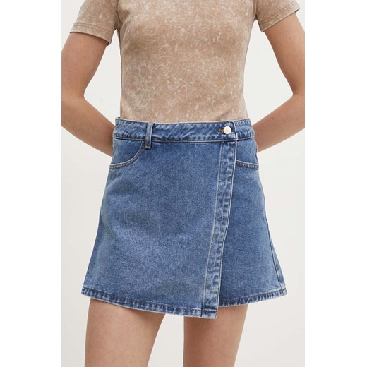 Answear Lab spódnicospodnie jeansowe kolor niebieski mini prosta ze sklepu ANSWEAR.com w kategorii Spódnice - zdjęcie 173337672