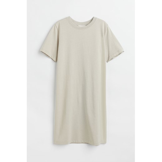 H & M - Bawełniana sukienka T-shirtowa - Brązowy ze sklepu H&M w kategorii Sukienki - zdjęcie 173339694