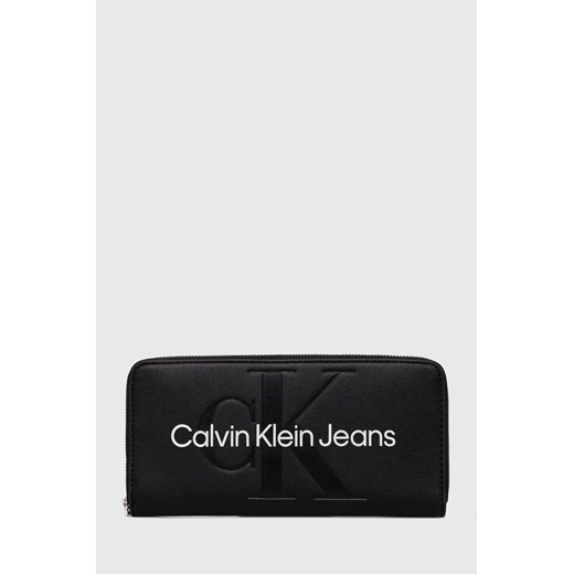 Calvin Klein Jeans portfel damski kolor czarny ze sklepu ANSWEAR.com w kategorii Portfele damskie - zdjęcie 173354854