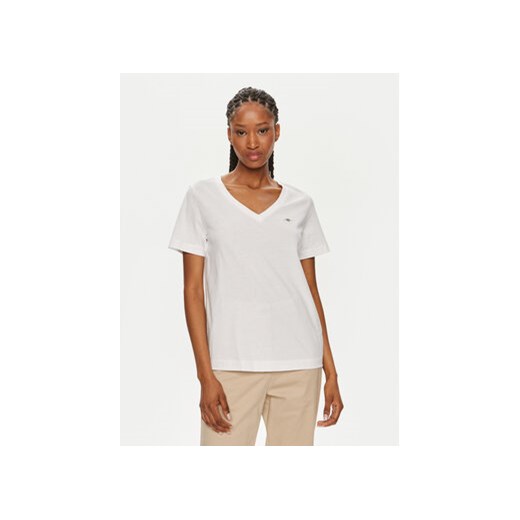 Gant T-Shirt Shield 4200750 Biały Regular Fit ze sklepu MODIVO w kategorii Bluzki damskie - zdjęcie 173358924
