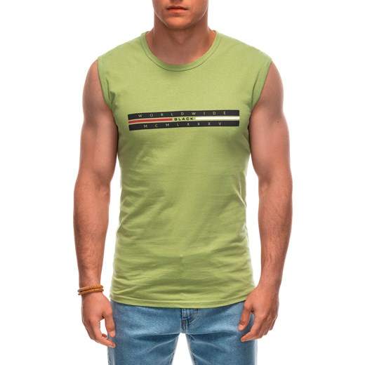 Bokserka męska z nadrukiem 1956S - jasnozielona ze sklepu Edoti w kategorii T-shirty męskie - zdjęcie 173359043