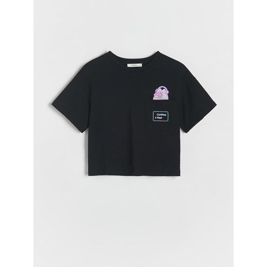 Reserved - T-shirt Pusheen - czarny ze sklepu Reserved w kategorii Bluzki dziewczęce - zdjęcie 173360240