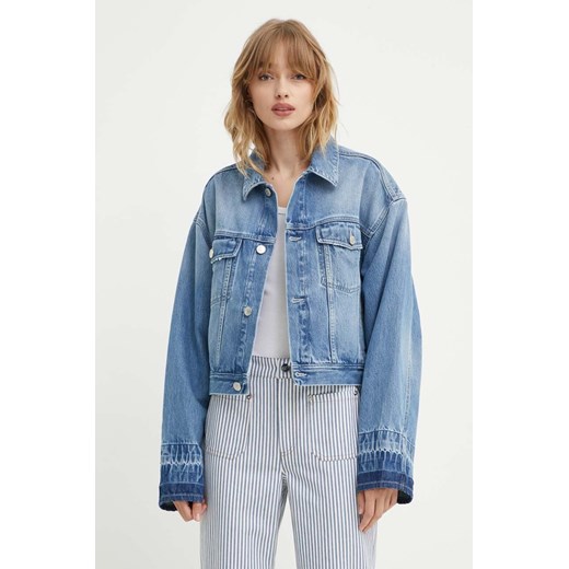 Won Hundred kurtka jeansowa damska kolor niebieski przejściowa oversize 3110-15028 ze sklepu ANSWEAR.com w kategorii Kurtki damskie - zdjęcie 173366332