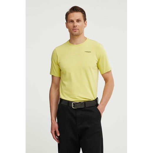 G-Star Raw t-shirt męski kolor zielony gładki ze sklepu ANSWEAR.com w kategorii T-shirty męskie - zdjęcie 173366540