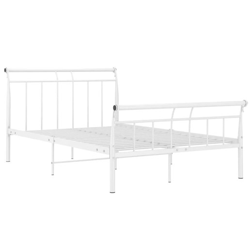 Białe metalowe łóżko małżeńskie 140x200 cm - Ventano ze sklepu Edinos.pl w kategorii Łóżka i materace - zdjęcie 173367771