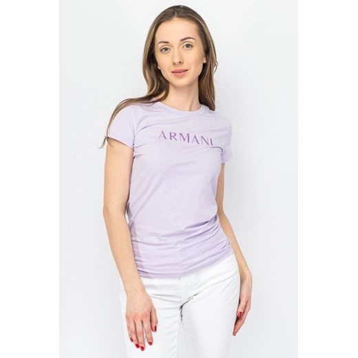 t-shirt damski armani exchange 3dyt48 yjetz 1354 fioletowy ze sklepu Royal Shop w kategorii Bluzki damskie - zdjęcie 173369842