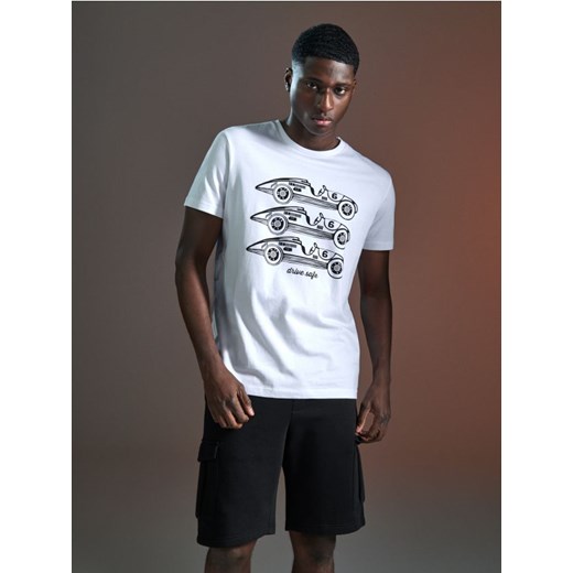 Sinsay - Koszulka z nadrukiem - biały ze sklepu Sinsay w kategorii T-shirty męskie - zdjęcie 173370460