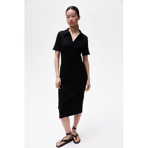 H & M - MAMA Sukienka dla karmiącej z kołnierzykiem - Czarny ze sklepu H&M w kategorii Sukienki - zdjęcie 173372293