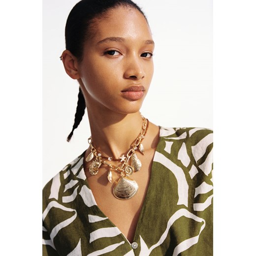 H & M - Bluzka z wiązanym detalem - Zielony ze sklepu H&M w kategorii Bluzki damskie - zdjęcie 173372312