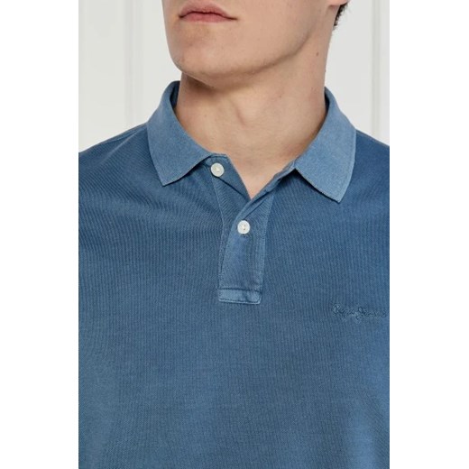 Niebieski t-shirt męski Pepe Jeans bawełniany z krótkimi rękawami