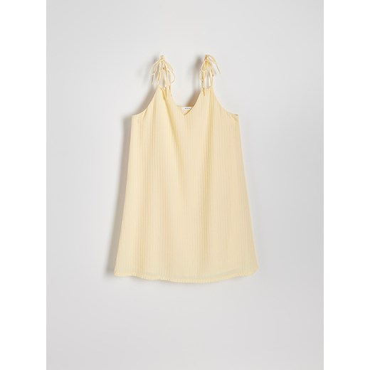 Reserved - Sukienka mini na ramiączkach - jasnożółty ze sklepu Reserved w kategorii Sukienki - zdjęcie 173373540