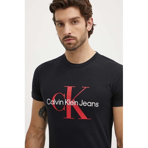 Calvin Klein Jeans t-shirt bawełniany męski kolor czarny z nadrukiem J30J320935 ze sklepu ANSWEAR.com w kategorii T-shirty męskie - zdjęcie 173375534