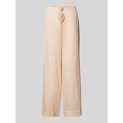 Spodnie lniane z szeroką nogawką i elastycznym pasem model ‘Mirilla’ ze sklepu Peek&Cloppenburg  w kategorii Spodnie damskie - zdjęcie 173377404