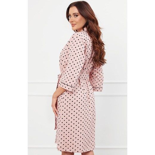 Szlafrok damski z rękawem 3/4 Bonilla, Kolor różowy-wzór, Rozmiar S, Italian Fashion ze sklepu Primodo w kategorii Szlafroki damskie - zdjęcie 173378030
