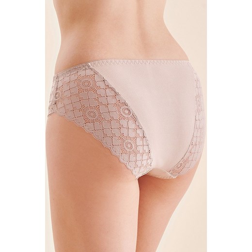 Majtki damskie prążkowane beżowe BM022, Kolor beżowy, Rozmiar L/XL, Gabriella ze sklepu Intymna w kategorii Majtki damskie - zdjęcie 173378684