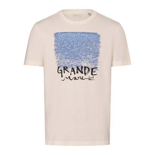 Gant Koszulka męska Mężczyźni Bawełna écru nadruk ze sklepu vangraaf w kategorii T-shirty męskie - zdjęcie 173379632