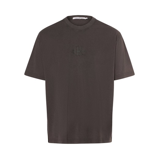 Calvin Klein Jeans Koszulka męska Mężczyźni Bawełna antracytowy jednolity ze sklepu vangraaf w kategorii T-shirty męskie - zdjęcie 173379634