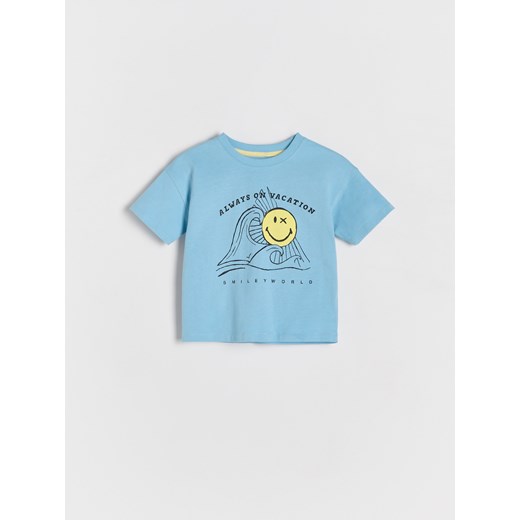 Reserved - T-shirt oversize SmileyWorld® - niebieski Reserved 110 (4-5 lat) Reserved