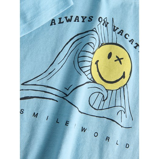 Reserved - T-shirt oversize SmileyWorld® - niebieski Reserved 110 (4-5 lat) Reserved