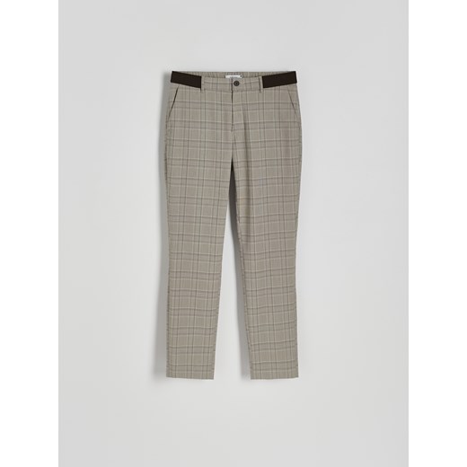 Reserved - Spodnie slim fit - beżowy ze sklepu Reserved w kategorii Spodnie męskie - zdjęcie 173380923