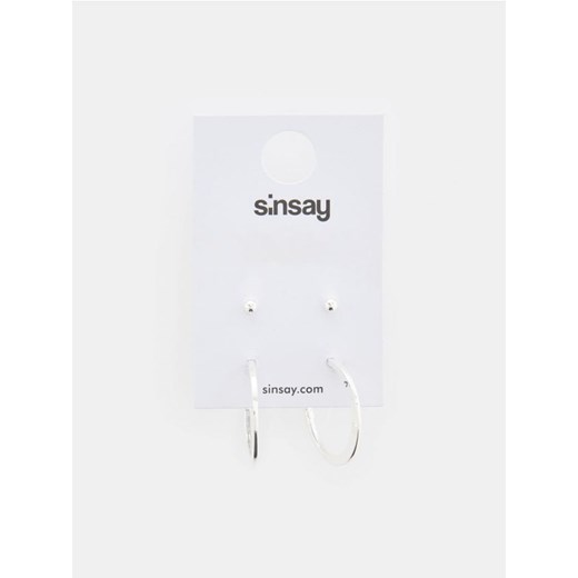 Sinsay - Kolczyki 2 pack - srebrny Sinsay One Size Sinsay