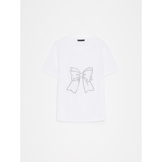 Mohito - T-shirt z aplikacją - biały ze sklepu Mohito w kategorii Bluzki damskie - zdjęcie 173383104