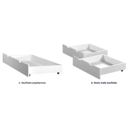 Białe młodzieżowe łóżko pojedyncze z 2 szufladami - Olda 4X 200x90 cm Elior One Size Edinos.pl