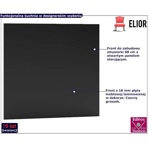 Front do zmywarki 60 cm z panelem odkrytym - Carbon 25X Elior One Size Edinos.pl